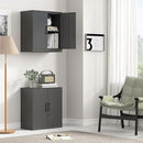 Metal Wall Cabinet,Garage Wall Cabinetwith Handle,Lockable Storage Cabinets Wall Mounted with 2 Doors,Locking Cabinet with Shelves for Basement,Living Home,Black by CozyNest Decor