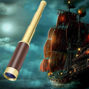 Pirate Monocular Telescope for Kids & Adults, Handheld Collapsible Brass Telescope 25x30 Zoomable Portable Pirate Spyglass for Cruise Ship Travel Watching Games Hiking Hunting and More by TinyTreasures Baby Boutique