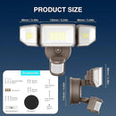 85W LED Security Lights Motion Sensor Light Outdoor, 8500LM Dusk to Dawn, IP65 Waterproof, 6500K, 3 Head Motion Detected Flood Light, Floodlight for Outside, Garage, Yard, Porch (Brown) by GreenHaven Gardens