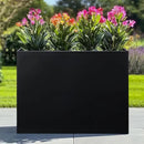 SUNNYPARK Large Metal Planter Box 32”x 12”x 24”, Rectangular Modern Black Metal Planter Box Heavy Duty with Drainage Holes for Outdoor Garden Patio by GreenHaven Gardens
