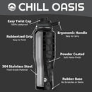 Chill Oasis Water Bottle | Compatible With Popular Flavor Cartridges | BPA Free, Leak Proof, Double-Walled Vacuum Insulated Stainless Steel, and Dishwasher Safe | Cold for 24 Hours (Leopard, 32oz) by CozyNest Decor