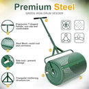 Compost Spreader, Durable Lawn Roller, Manure Spreader with Upgrade T Shaped Handle,Top Soil Spreader for Lawn and Garden Care Manure Spreaders Roller (12.5 Inch-T-Green-S) by GreenHaven Gardens