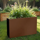 Galvanized Steel Planter Box-No Installation Required Metal Rectangular Block Long Box Planter Modern Outdoor Planters All-Weather Use with Drainage Holes for Patio/Porch, 36×24×12IN（Brown） by CozyNest Decor