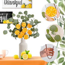 Eucalyptus Stems, 4PCS Artificial Lemon Stems Faux Citrus Branches Plastic Decor for Kitchen, Table Centerpieces, Entryway, Thanksgiving Wedding Party (Green) by CozyNest Decor