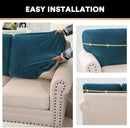 PrinceDeco Sectional Couch Covers Velvet Cushion Covers for Sectional Couch Washable Cushion Covers for Sectional Sofa Pet Friendly Sectional Sofa Slipcovers(1 Chaise Back+ 3 Sofa Back,Deep Teal) by CozyNest Decor