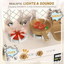 BIERUM Play Kitchen with Realistic Lights & Sounds, Wooden Kitchen Playset Chef Pretend Play Set for Toddlers, Toy Kitchen with 26 Pcs Toy Food & Cookware Accessories, Gift for Ages 3+ by TinyTreasures Baby Boutique