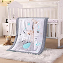 Wowelife Mini Crib Bedding Set Boy, 3 Piece Baby Bedding Set Nursery Bedding Set Elephant, Giraffe, Zebra Breathable Soft for Baby Boy with Comforter, Crib Fitted Sheet and Crib Skirt, Gray by TinyTreasures Baby Boutique