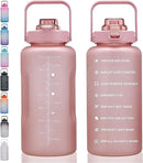 64oz,100oz,128oz Large Motivational Water Bottle with Time Marker, Leakproof & BPA Free Half Gallon Big Water Bottle with Straw Handle Tritan Frosted Water Jug for Gym,Fitness,Outdoor Sports by CozyNest Decor
