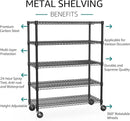 IZEUK Garage Shelving Wide Storage Shelves 5 Tier Metal Shelves 4000 LBS Heavy Duty Adjustable Utility Shelf Rack Black 23.6" D x 53.1" W x 73.6" H by CozyNest Decor