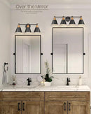 FEMILA Bathroom Vanity Light, 4-Lights Bathroom Light Fixtures Over Mirror, Modern Wall Mounted Lamp, Hammered Metal Shade, 4FG59B-4W BK by CozyNest Decor