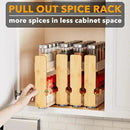 SpaceAid Bamboo Pull Out Spice Rack Organizer for Cabinet, Heavy Duty Slide Out Seasoning Kitchen Pantry Sliding Vertical Organization, 10.1" Wide, 4 Drawers(2" Wide), 2-Tier, Natural by CozyNest Decor