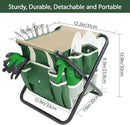 Garden Tool Set, 10 Piece Kit with Heavy Duty Folding Stool, Detachable Storage Tote Bag, Stainless Steel Tools, Gifts for Women Men Green by GreenHaven Gardens