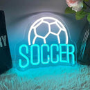 Soccer Neon Sign Dimmable LED Neon Signs for Wall Decor, Football Neon Light Sign for Bedroom Man Cave Gaming Room Party College Club Decor Sports Soccer Players Lover Gifts by GreenHaven Gardens