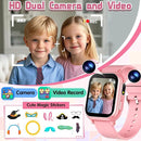 Waterproof Smart Watch for Kids Girls Age 5-12 with 32 Games, Dual Camera, Habit Tracking, Music Player, Video, HD Touchscreen Kids Smart Watch Birthday Gift Toy for 3-12 Year Old (Light Pink) by TinyTreasures Baby Boutique