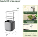 Vego garden Mini Planter Indoor Pots with Trellis Self-Watering Herb Countertop Planter for Climbing Vegetables Flowers Mint Plants Cage 2 Pack- Fog Gray by GreenHaven Gardens