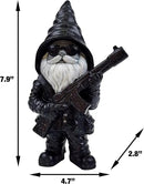 Better Office Products Garden Gnome Statue, 8" Height, Handcrafted Waterproof, UV-Resistant Polyresin Lawn Patio Porch Ornament Decoration (Stone Cold Hitman) by GreenHaven Gardens