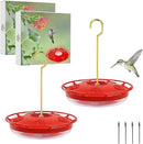 Hummingbird Feeders for Outdoors Hanging (2 Pack), 5 Feeding Ports 16 oz Plastic Hummingbird Feeder, Bee-Proof Leak-Proof No Drip, Easy to Clean with Cleaning Brushes by GreenHaven Gardens