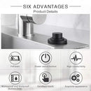 SinkTop Air Switch Kit (Long Full Brass Button) for Garbage Disposal, Cordless Matte Black by CozyNest Decor