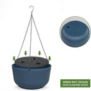 Dexceder 11.2 Inch Self Watering Hanging Planters Indoor Outdoor, Thickened Hanging Basket Flower Plant Pot (2 Pack, Deep Blue) by CozyNest Decor