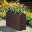 Metal Rectangular Planter Box Tall Planters for Outdoor Plants Modern Heavy Duty with Drainage Holes for Outside Indoor Patio Deck - Brown, 32”x 12”x 24” by CozyNest Decor