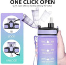 Enerbone Water Bottle, Leakproof BPA & Toxic Free, Motivational Water Bottle with Times to Drink and Straw, Fitness Sports Water Bottle with Strap for Office, Gym, Outdoor Sports by CozyNest Decor