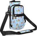 25/32/40/64oz Water Bottle Bag Holder Carrier-Insulated Crossbody Sling Case Sleeve with Strap & Pockets for Men Women Gym Cycling Travel Walking Hiking Camping by TinyTreasures Baby Boutique