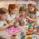 Pottery Wheel for Kids, Girls Arts and Crafts Toys for Kids Ages 8-12,Pottery Studio Craft Kit with 3 Pack Air-Dry Clay, Art Supplies for Kids Toys Girls Birthday Gift for 6 7 8 9 10 11 12+（Pink） by TinyTreasures Baby Boutique