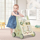 Beright Wooden Baby Walker Push and Pull Learning Activity Walker Kids’ Activity Toy Multiple Activities Center Develops Motor Skills & Stimulates Creativity(Green) by TinyTreasures Baby Boutique