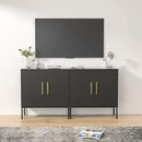 LYNSOM TV Stand for 55 Inch TV, Media Console Table with 2 Cabinets, Storage for Bedroom, Living Room, Entertainment Room (Black) by CozyNest Decor