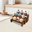 Display Wood Risers Wooden Stand 3 Tier Wood Racks Decorative Rectangular, 2 Set 6 Piece Cupcake Stands Cologne Perfume Organizer Dessert Showcase(Brown) by CozyNest Decor