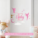 CRYPTONITE Personalized Name & Initial Tinkerbell Vinyl Wall Decals - Baby Girl Bedroom Decor - Fairy & Princess Wall Decals (A. Tinkerbell) by TinyTreasures Baby Boutique