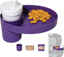 Travel Tray Oval USA Made Extend Your Current Cup Holder to Hold Your Cup Plus A Tray for Snacks, Toys and Accessories. Use in a Car Seat, Booster, Stroller, Golf Cart, Outdoor Chair, Purple by TinyTreasures Baby Boutique