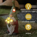 Garden Gnome Statue Outdoor Decor, Solar Garden Gnome Figurine Light, Resin Garden Statues Sculpture for Patio Yard Lawn Outdoor Garden Decorations by GreenHaven Gardens