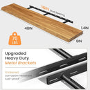 48 Inch Floating Shelves for Wall, Rustic Live Edge Elm Wood Shelf, Heavy-Duty Deep Floating Shelf for Home Decor, Wall Mounted Storage Shelves for Books, Bathroom, and Kitchen, Natural Finish by CozyNest Decor
