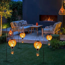 Starsoul Cardinal Hot Air Balloon Solar Flickering Flame with Candle Holder Outdoor Solar Lantern Hot Air Balloon Solar Light Waterproof Hanging Solar Balloon Lamp Garden Patio Yard Decor by GreenHaven Gardens