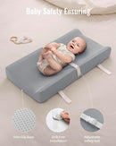 Blissful Diary Muslin Baby Changing Pad with Waterproof Lining Foam, Diaper Changing Table Pad with Cover for Dressers (Gray, Rectangular) by TinyTreasures Baby Boutique