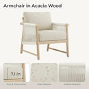 CHITA Boho Patio Rattan Chair Set of 2, Outdoor Wicker Chair with 7.1″ Thickened Cushions Acacia Wood Frame(Cream) by CozyNest Decor