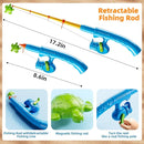 Magnetic Fishing Game Pool Toys for Kids 3-5, Water Table Bathtub Kiddie Party Toy with Pole Rod Net Plastic Floating Fish, Outdoor Toys for Kids Age 3 4 5 6 7 8 Year Old by TinyTreasures Baby Boutique