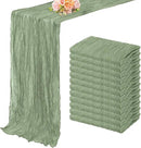 12 Pack Sage Green Cheesecloth Table Runner 10FT Rustic Gauze Fabric Cheese Cloth Table Runner for Wedding Bridal Baby Shower Table Decor 20 x 120 Inch Long Boho Sheer Birthday Party Table Decorations by CozyNest Decor