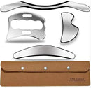 4 in 1 Muscle Scraper Tool Set,Stainless Steel Gua Sha Massage Tools, Professional Physical Therapy Instruments with Storage Case by CozyNest Decor