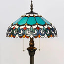 Tiffany Floor Lamp Stained Glass Lamp Standing Reading Light 16x16x70 Inch for Living Room (Blue Jewelry Baroque Style) by CozyNest Decor