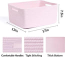 Large Storage Baskets for Organizing, Closet Shelf Baskets for Clothes Blanket Towels, Baby Nursery, Toy Bins Box, Woven Rope Baskets, 17 x 13 x 7.5”, 4 Packs Light Pink by CozyNest Decor