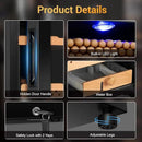 Electric Humidor for Cigars, 35L 250 Counts Large Capacity Thermostatic Desktop Humidor Cabinet with Digital LED Screen, Safety Lock,Smart Humidity & Temp Control, Gifts for Men by CozyNest Decor