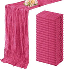 Hot Pink 20 Pack Cheesecloth Table Runner 10FT Boho Fabric Rustic Cheese Cloth Table Runner for Wedding 20 x 120 Inch Long Bridal Shower Baby Shower Gauze Sheer Birthday Party Table Decorations by CozyNest Decor