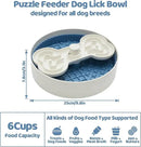Slow Feeder Dog Bowl with Lick Mat and Puzzle Inserts - Non-Slip Base, Adjustable Speed Design, Dishwasher Safe for Large Dogs,Blue by CozyNest Decor