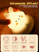 Kids lamp, Bunny Night Light, Toddler Night Light, Rechargeable & Dimmable with 30 mins Timer Function, Safe Silicone Material for Kids to Play with,【9 Colors】 by TinyTreasures Baby Boutique