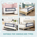 BABY JOY Double Sided Bed Rail Guard, 2 Pack, Extra Long, Swing Down for Convertible Crib, Folding Baby Safety Bedrail for Kids Twin Full Size Queen King Mattress, Rails for Toddlers (Dark Blue, 60") by TinyTreasures Baby Boutique
