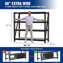 WORKPRO 68" Ultra Wide 4-Tier Metal Garage Shelving Unit, 68"W x 24"D x 65"H, 7200 LBS Capacity, Heavy Duty Storage Utility Rack, Industrial Adjustable Shelves for Shop Warehouse Basement Fish Tank by GreenHaven Gardens