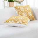 HWY 50 Mustard Yellow Decorative Throw Pillow Covers 18x18 Inch, Pack of 2 Embroidered Cotton Farmhouse Cushion Cover Pillow Case for Sofa Couch Living Room Bed Bedroon, Modern Pattern by CozyNest Decor