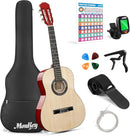Moukey 36 Inch Acoustic Guitar for Beginners Kids Youth 3/4 Size Dreadnought Travel Guitarra Acustica Kit with Chord Poster, Gig Bag, Tuner, Picks, Nylon Strings, Capo, Strap - Natural by TinyTreasures Baby Boutique